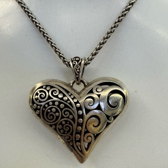 Brighton Silver Chunky Heart Necklace - Picture 2 of 5